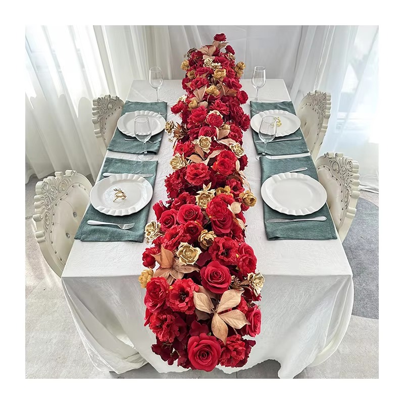 CQ33 Artificial Rose Bouquet Wedding Graduation Valentine's Day Mother's Day Easter-Event Decor Flowers Centrepiece Runner