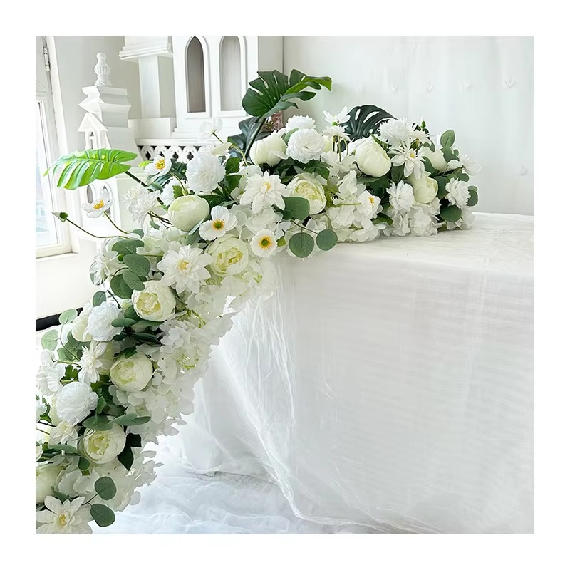 CQ7 Rose Peony Flower Orchid Wedding Backdrop Arch Frame Decoration Floral Row Runner Christmas Graduation Party Event