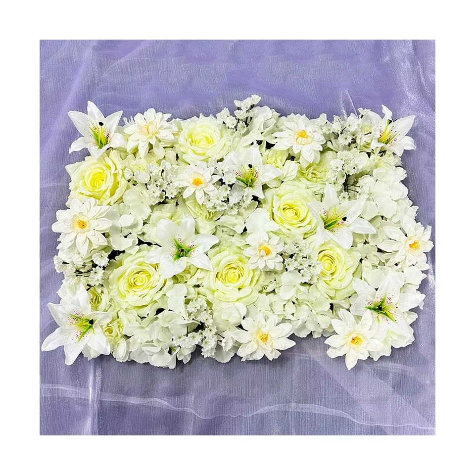  Silk Roses Backdrop Lily Flowers Wedding Decoration Artificial Dahlia Flower Wall