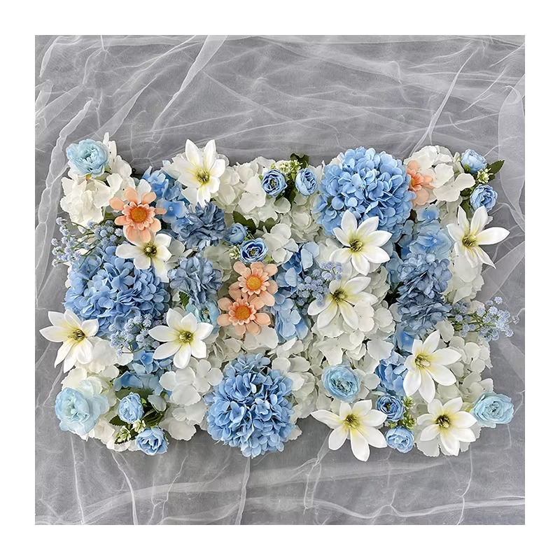 Small Flower Wall D110 Blue Style Artificial Flower Wall Wedding Party Background Decoration High Quality