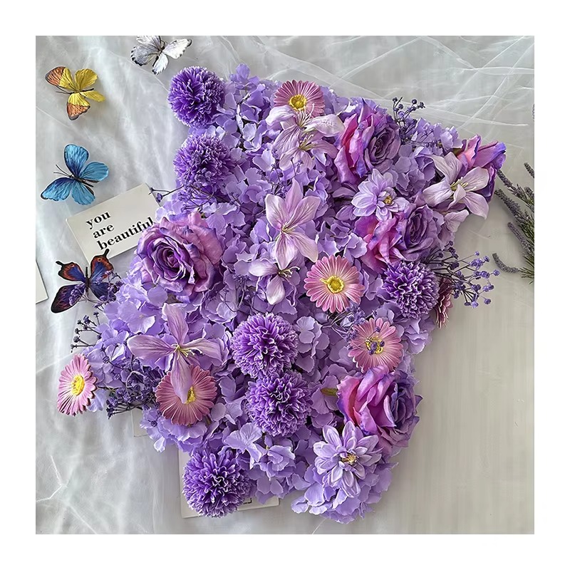 Artificial Purple Flower Wall New Products Versatile Cost-effective Wedding Decoration High Quality High fidelity